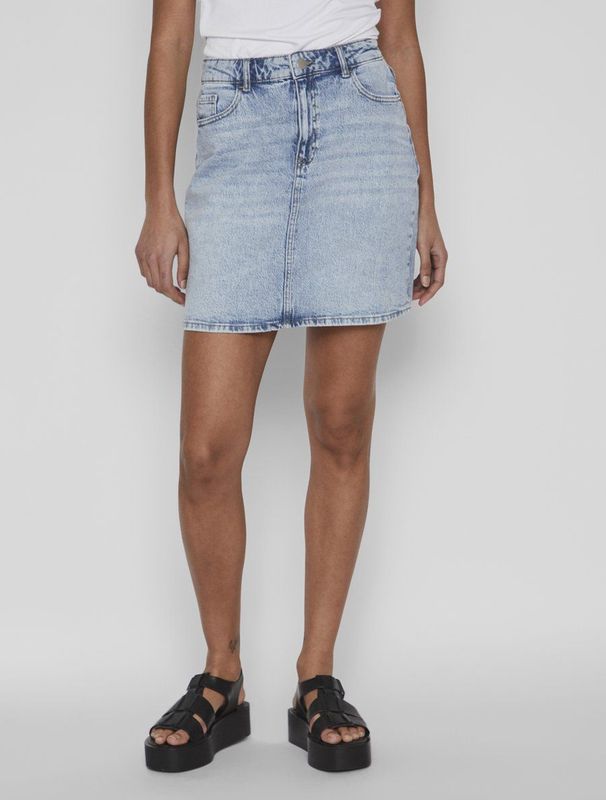 VILA Jeansrok - 5-Pocketmodel in Elastische Katoenmix