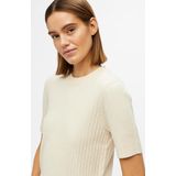 Object Objnoelle S s Knit T-shirt Tops T-shirts Dames - Shirt - Zand