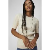 Object Objnoelle S s Knit T-shirt Tops T-shirts Dames - Shirt - Zand
