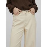 Vila Freya Jaf Fit Hoogzittende Jeans Beige Vrouw