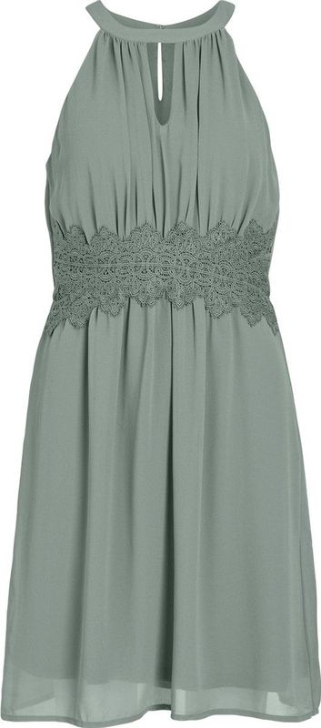 VILA - Cocktailjurk - Pastelgroen - Haltermodel - Kort/mini