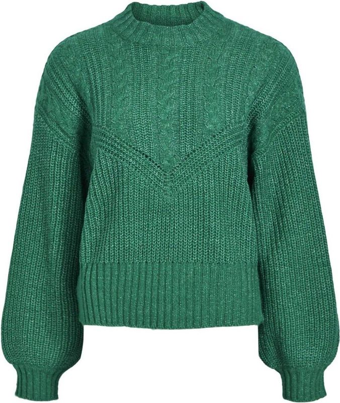 Object - Stella Cable Knit Pullover - Gebreide Trui - Lush Meadow - Melange