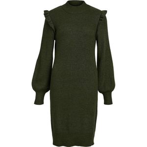 Jurk - Gebreid - Zacht - Lenzing EcoVero - Lange Mouwen - Ruches