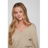 Vila - Damestrui - Natural Melange - V-hals - 50% Viscose
