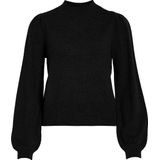 Vila - Viril Turtle-nk Balloon Top - Zwart - Trui