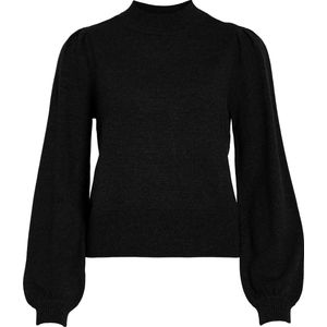 Vila - Viril Turtle-nk Balloon Top - Zwart - Trui