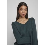 Trui - Viscose - V-hals - Lange Mouwen - Geribbelde Manchetten