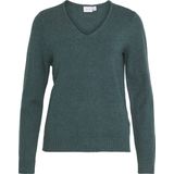 Trui - Viscose - V-hals - Lange Mouwen - Geribbelde Manchetten