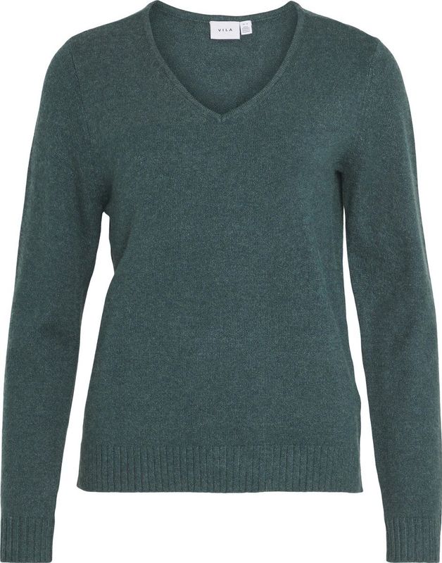 Trui - Viscose - V-hals - Lange Mouwen - Geribbelde Manchetten