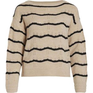 Vila Trui Vipolana Ls Boatneck Glitter Knit T 14087981 Melange/black Stri Dames