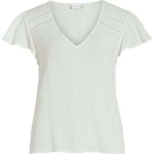 Vila T-shirt Vimesa Tape Detail S s Top - Noos 14089243 Egret Dames