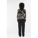 Object Trui Objray Knit Pullover Aop Noos 23040958 Black/fossil Big Dames