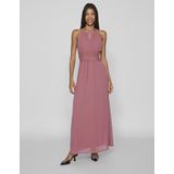 Vila Vimilina Noos Maxi-jurk met opstaande kraag voor dames, Mesa roze. Details: elastisch
