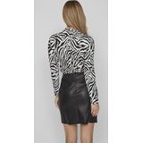 Vila - Vileoa High Neck Top - T-shirt - Zwart/Zebra