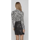 Vila - Vileoa High Neck Top - T-shirt - Zwart/Zebra