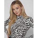 Vila - Vileoa High Neck Top - T-shirt - Zwart/Zebra
