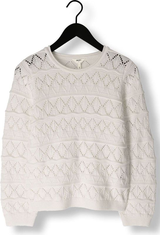 OBJECT Gebreide Trui OBJLIVA met Biologisch Katoen Wit