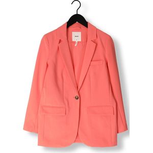 OBJECT Rechtvallende Blazer OBJSIGRID van Gerecycled Polyester Koraalrood