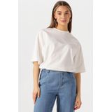 Object - Objgima 2/4 Oversize T-shirt - Wit - Dames - Zachte Stof