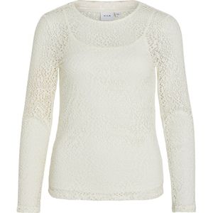 Vila T-shirt Vicarsa Lace Top 14093129 Egret Dames Maat - S
