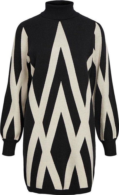 Object - Ray Lang - Jurk - Gebreid - Zwart - 50% Viscose Lenzing™ Ecovero™