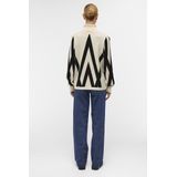 Object Trui Objray Knit Rollneck Pullover N 23043290 Sandshell/black Grap Dames