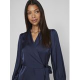 Vila - Enna Ravenna - Midi-jurk - Zwart - Lange Mouwen