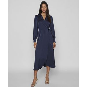 Vila - Enna Ravenna - Midi-jurk - Zwart - Lange Mouwen