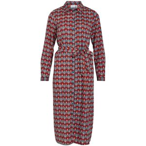 VILA Blousejurk VIZINO van Gerecycled Polyester Rood/Turquoise