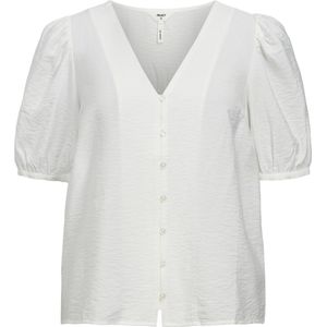 Object - Objjacira S/S V-hals Top Noos - Blouse - Cloud Dancer