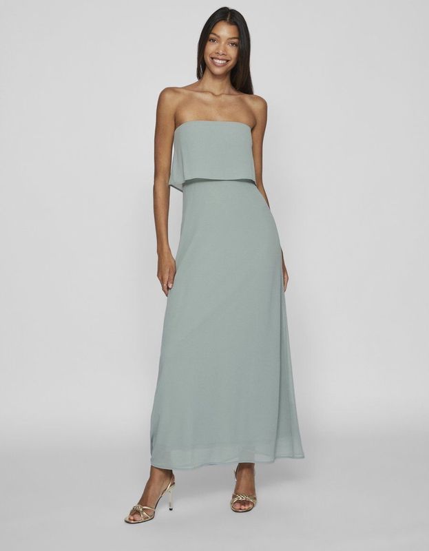VILA - Milina - Avondjurk - Pastelgroen - Mouwloos - Gerecycled Materiaal