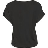 Vila T-shirt Viellette V-neck S s Satin Top - No 14089239 Black Dames