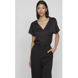 Vila T-shirt Viellette V-neck S s Satin Top - No 14089239 Black Dames