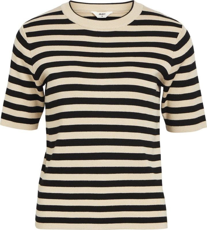 OBJECT - S/S NEW KNIT PULLOVER - Shirt - Zand