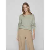 Vila - Ril - Gebreide Top - Lichtgrijs - 50% Viscose, 27% Nylon, 23% Polyester