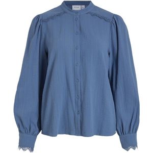 VILA Blouse VICLIO met Kant Blauw