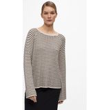 Object Trui Objester Knit Pattern Top Noos 23044196 Sandshell/black Dames