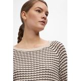 Object Trui Objester Knit Pattern Top Noos 23044196 Sandshell/black Dames