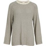 Object Trui Objester Knit Pattern Top Noos 23044196 Sandshell/black Dames