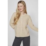 Vila Trui Vilou O-neck Cable Knit Top - N 14094182 Feather Grey Dames