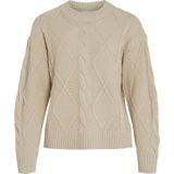 Vila Trui Vilou O-neck Cable Knit Top - N 14094182 Feather Grey Dames