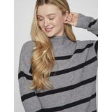 VILA - VIRil - Trui - Grijs Gemêleerd/Zwart - Lange Mouw