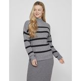 VILA - VIRil - Trui - Grijs Gemêleerd/Zwart - Lange Mouw