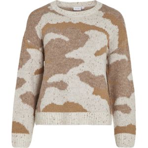 VILA - Trui - Glanzend Motief - Beige - Acryl