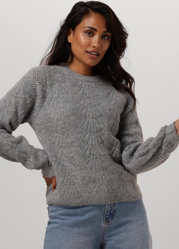 Object Objflora Re Knit Pullover Truien & vesten Dames - Sweater - Hoodie - Vest- Grijs