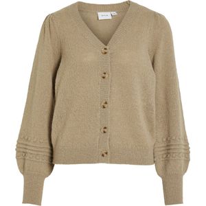 Vila Vest Vituli V-neck Glitter Knit Cardigan 14098059 Savannah Tan/light Gold Dames