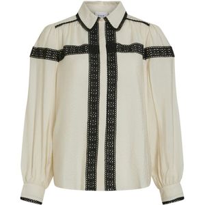 Vila - Blouse - Ecru - Viscose/Polyamide - Lange Mouwen