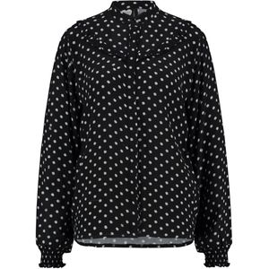 Vila - Vidogma O-Neck LS Detail Blouse - Zwart - Katoen