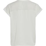 Vila - VIELLETTE O-NECK S/S MESH TOP - T-shirt - Snow white - Regular fit