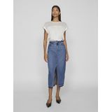 Vila - VIELLETTE O-NECK S/S MESH TOP - T-shirt - Snow white - Regular fit